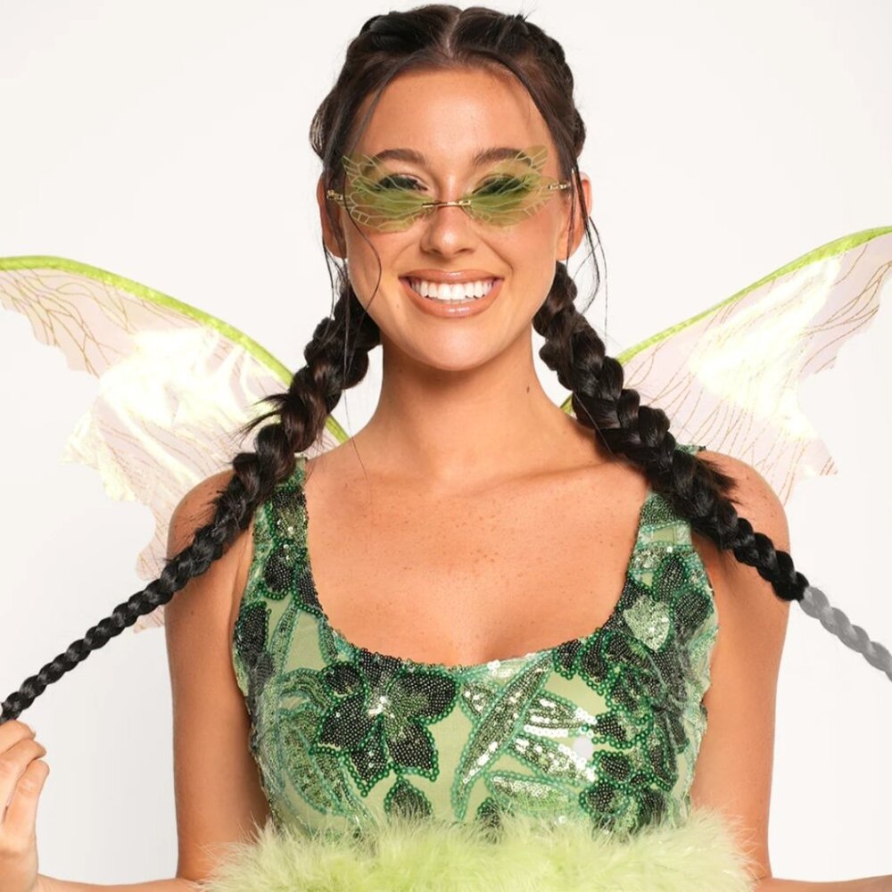 iHeartRaves Forest Fairytale Marabou rimmed top